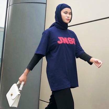 JINISO Kaos Oversize T-Shirt Classic Navy JNSO Red