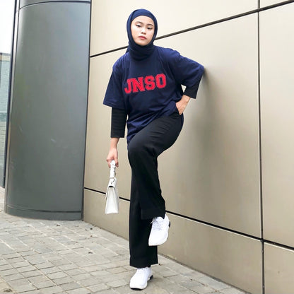 JINISO Kaos Oversize T-Shirt Classic Navy JNSO Red