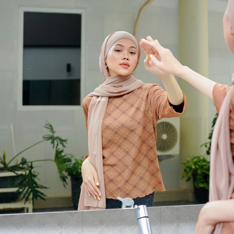 JINISO - Aura Hazelnut Active Hijab Pashmina Shawl