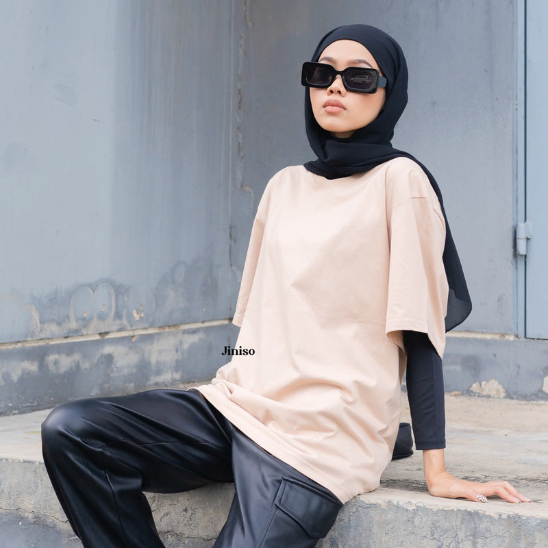JINISO Khaki T-Shirt Kaos Polos