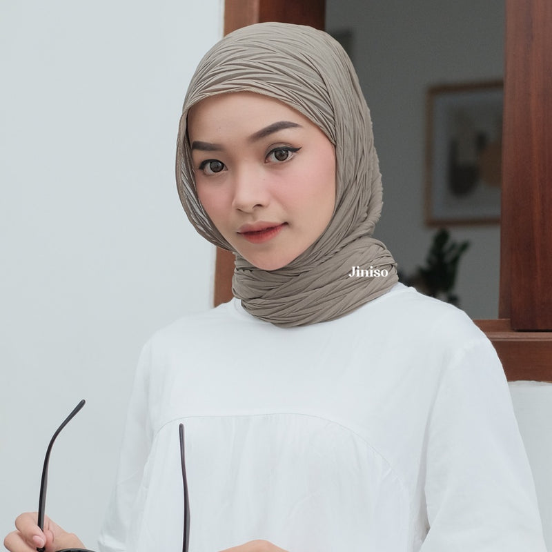 JINISO - Aura Dusty Olive Active Hijab Pashmina Shawl