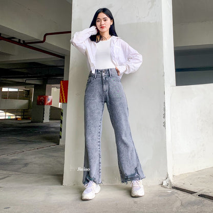 JINISO - Highwaist Baggy Ripped Jeans 303 MYSTIC GAL