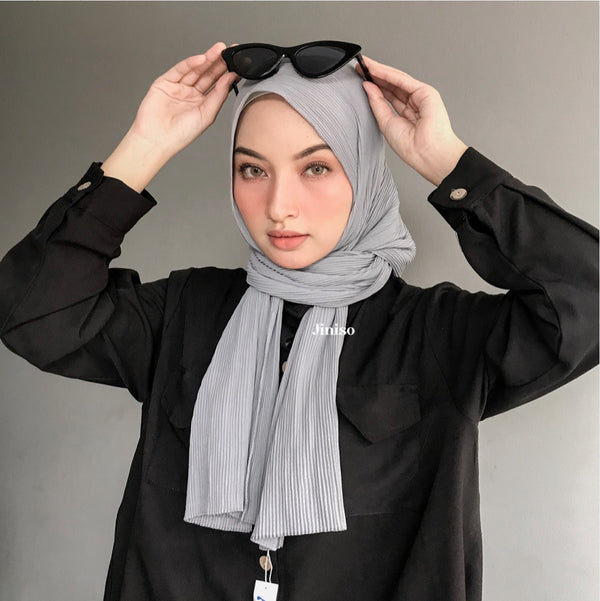 JINISO - Aura Ash Grey Active Hijab Pashmina Shawl