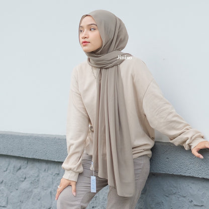 JINISO - Aura Dusty Olive Active Hijab Pashmina Shawl