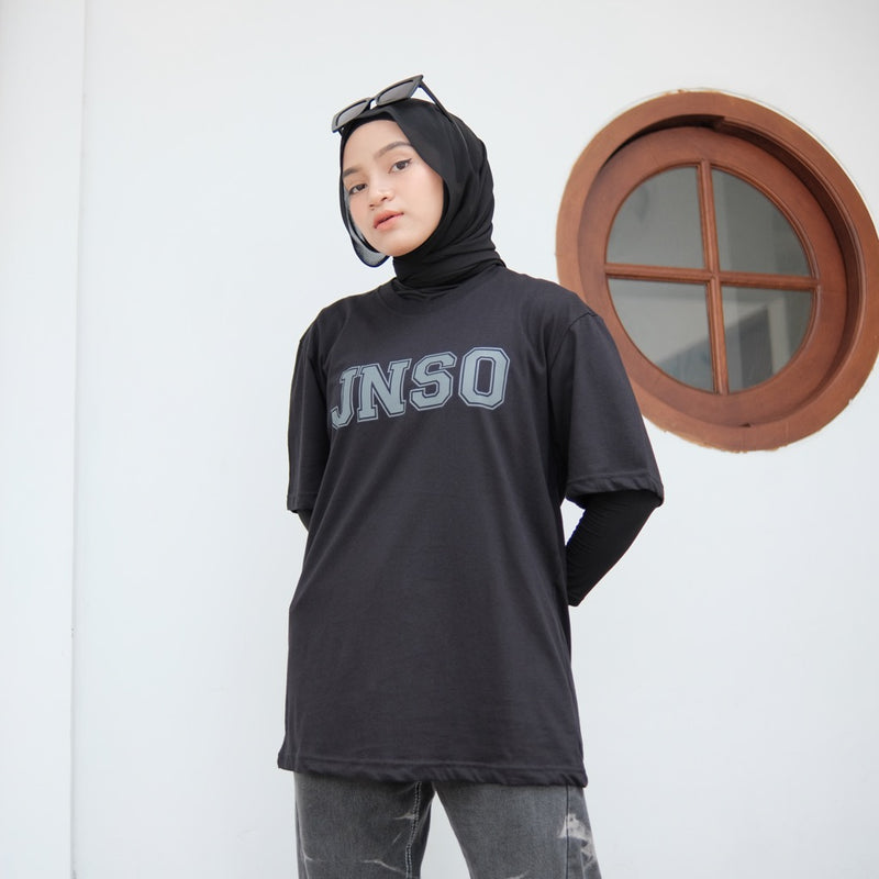 JINISO T-Shirt Classic Oversize Tee Hitam JNSO Darkgrey | Kaos