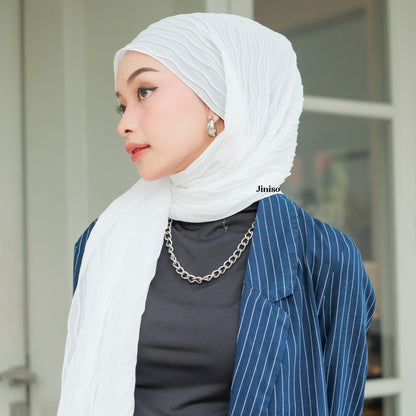 JINISO - Aura White Active Hijab Pashmina Shawl