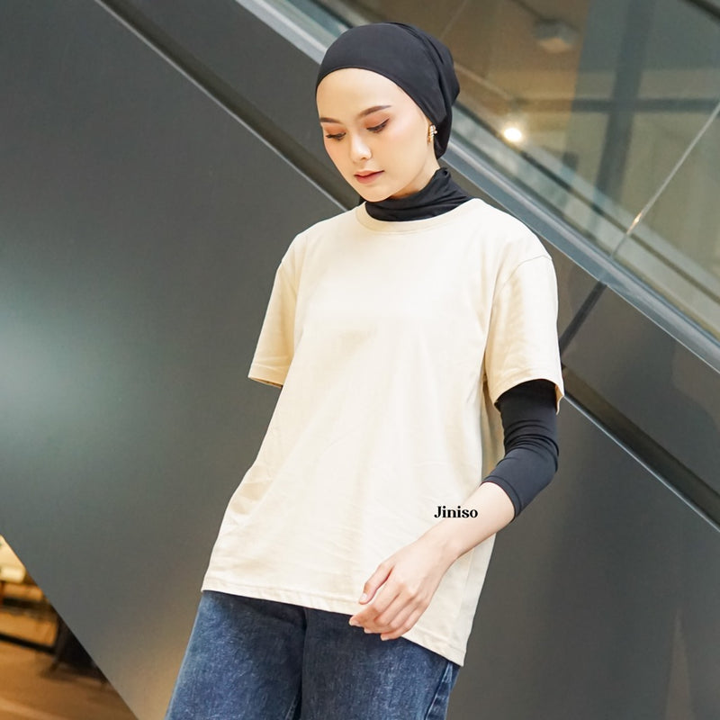 JINISO Khaki T-Shirt Kaos Polos