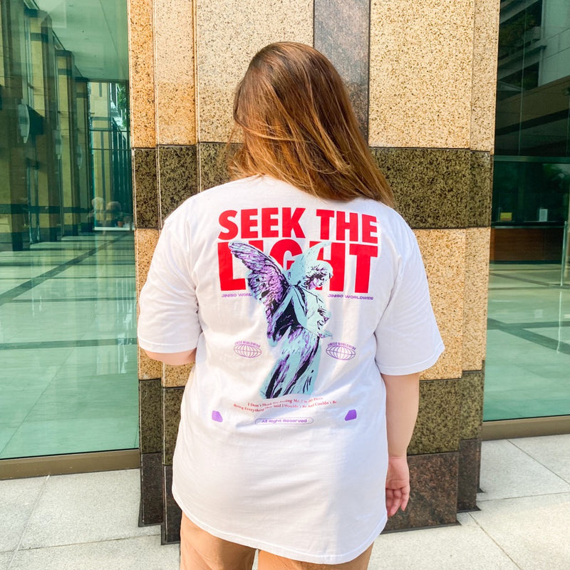 JINISO Kaos Big SIze Oversize T-Shirt Seek The Light