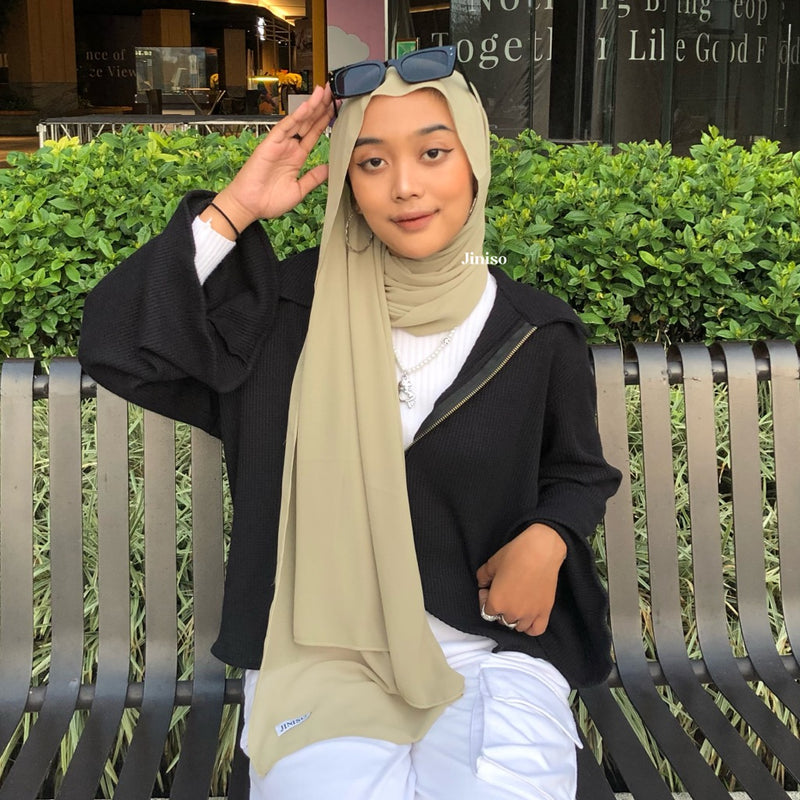 JINISO - Aura Clover Green Active Hijab Pashmina Shawl