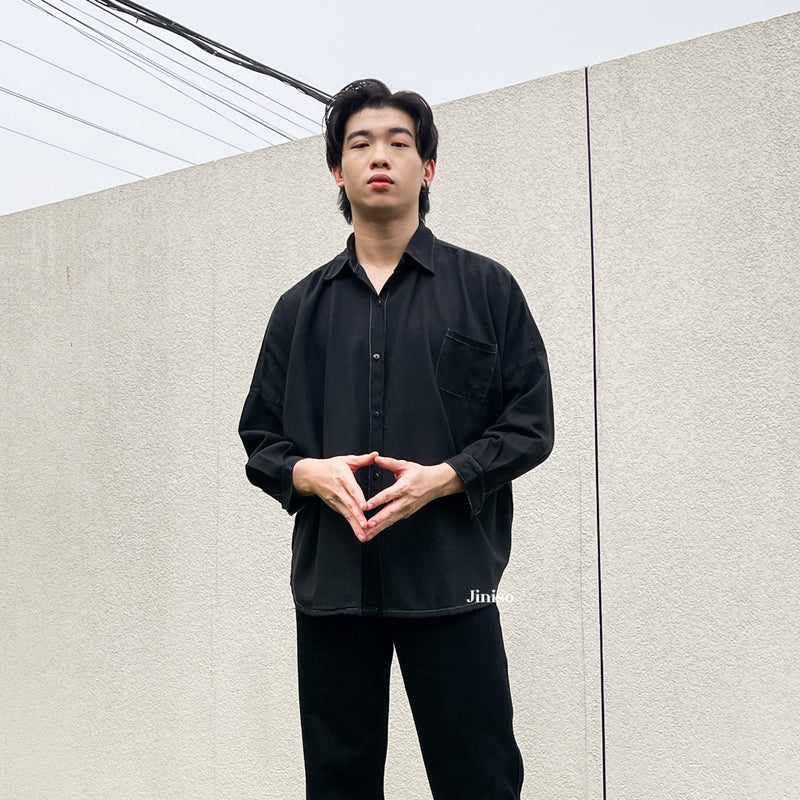 JINISO - Denim Shirt Kemeja Oversize HYPER ACTIVE