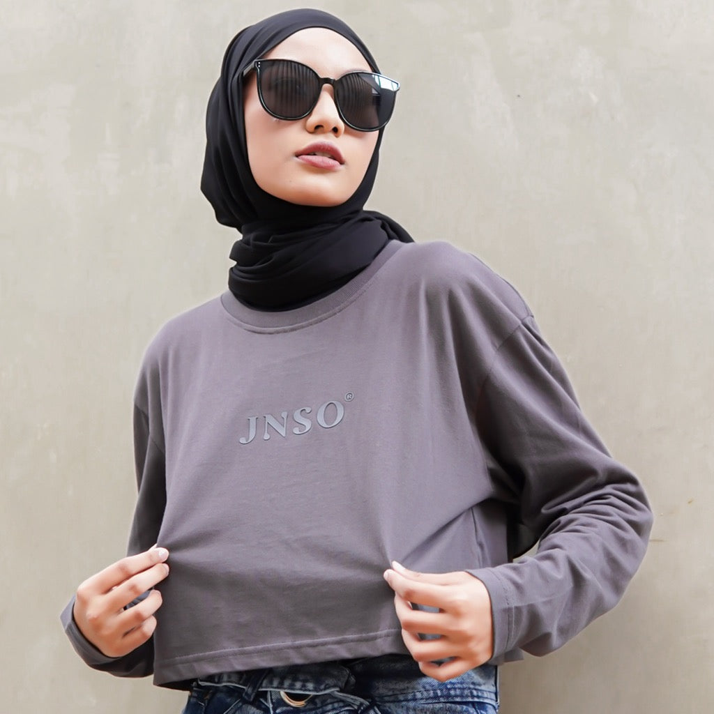 JINISO Kaos Crop Top Oversize Lengan Panjang Fuji JNSO Undercover T-Shirt