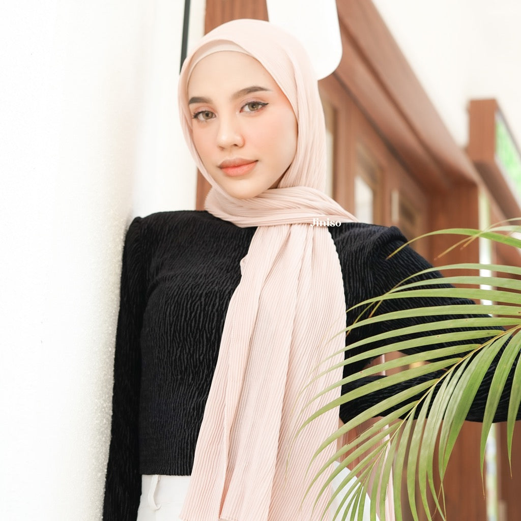 JINISO Earth Tone Pashmina Hijab AURA Full Plisket