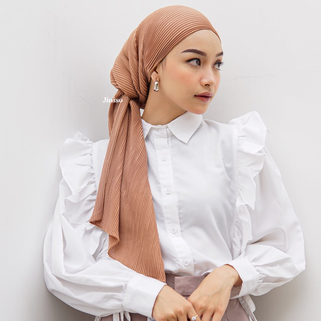 JINISO Earth Tone Pashmina Hijab AURA Full Plisket