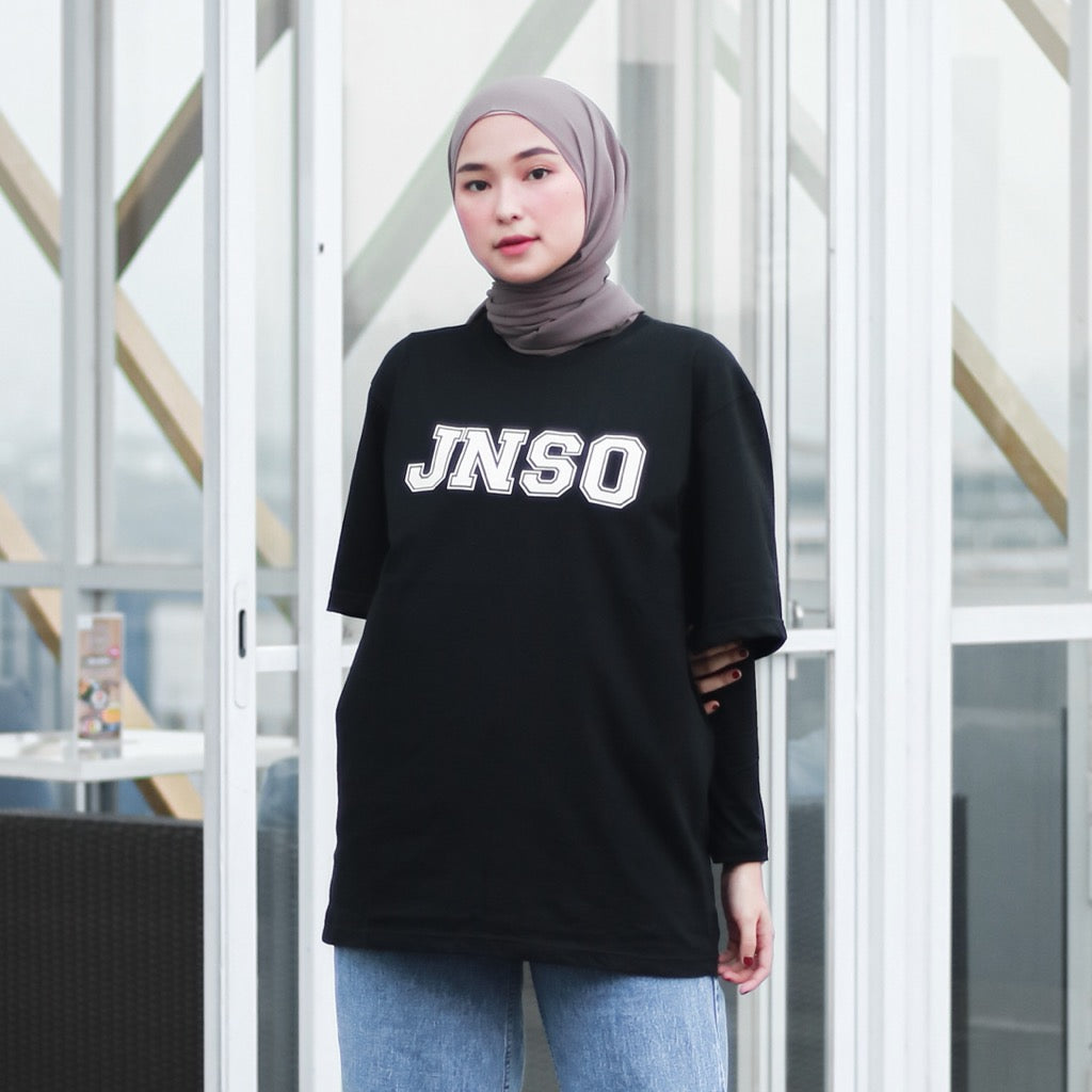 JINISO T-Shirt Classic Oversize Tee Hitam JNSO White | Kaos