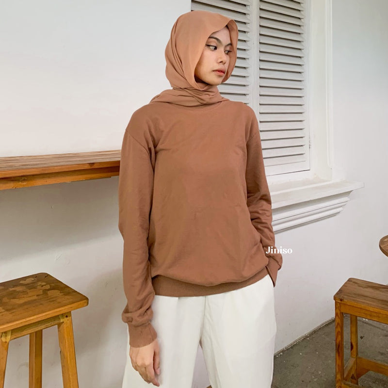 JINISO - Active Sweater Mocca Oversize Loose Crewneck
