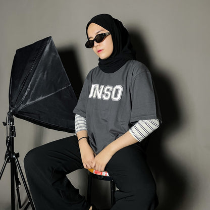 JINISO T-Shirt Classic Oversize Tee Charcoal JNSO White | Kaos