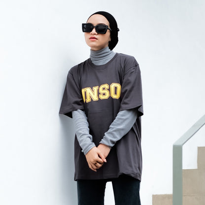 JINISO Kaos Oversize T-Shirt Classic Charcoal JNSO Yellow