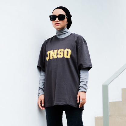 JINISO Kaos Oversize T-Shirt Classic Charcoal JNSO Yellow