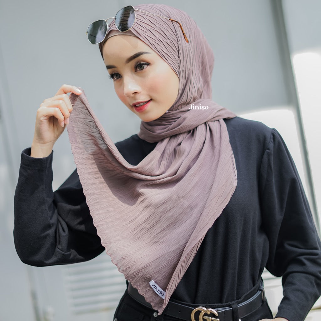 JINISO - Aura Dusty Grey Active Hijab Pashmina Shawl