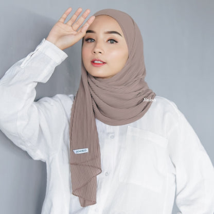 JINISO - Aura Dusty Grey Active Hijab Pashmina Shawl