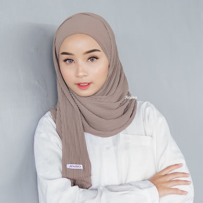 JINISO - Aura Dusty Grey Active Hijab Pashmina Shawl