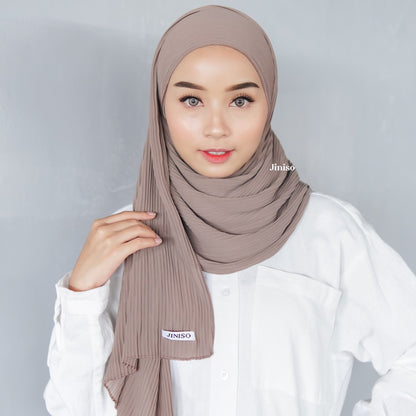 JINISO Earth Tone Pashmina Hijab AURA Full Plisket