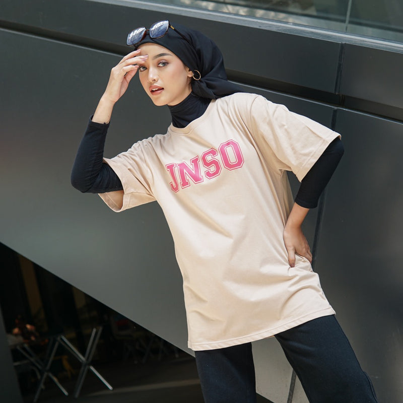 JINISO T-Shirt Classic Oversize Tee Khaki JNSO Pink | Kaos
