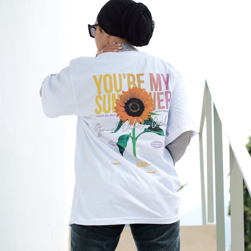 JINISO Kaos Oversize T-Shirt Sunflower
