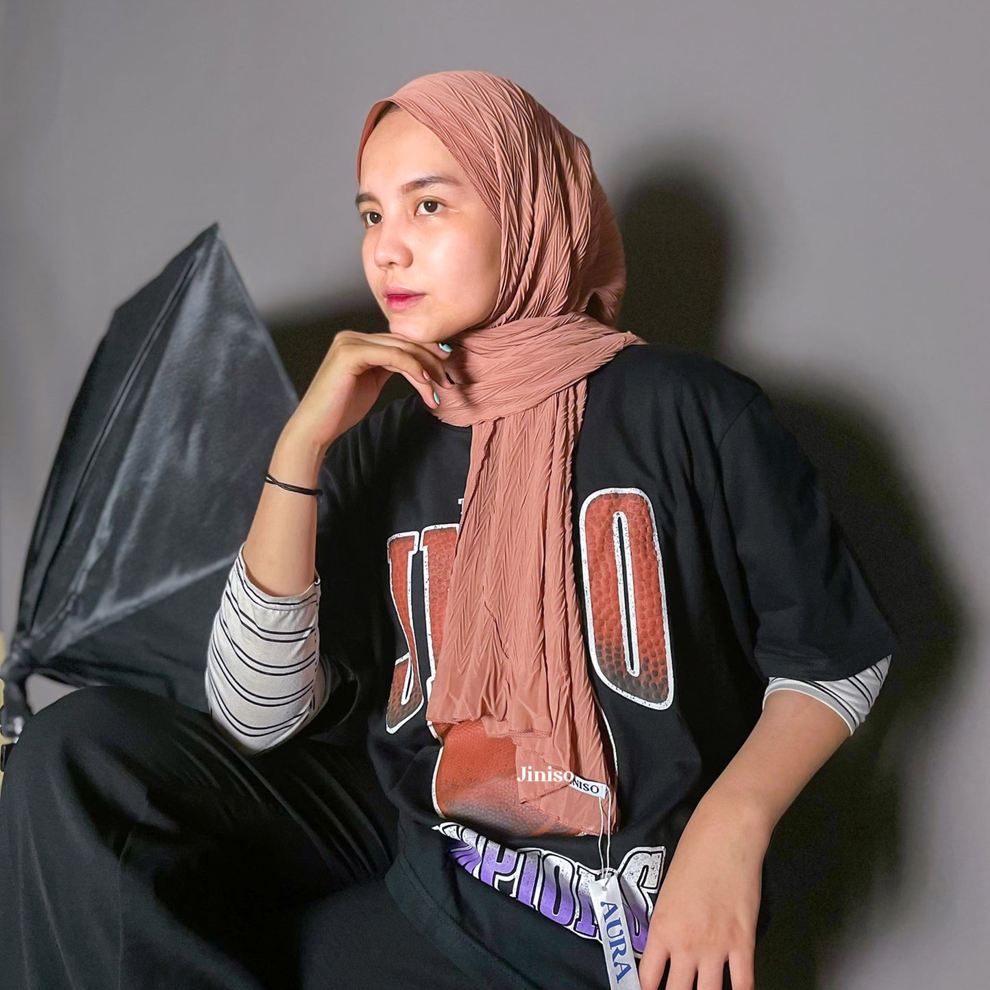 JINISO - Aura Jane Mauve Active Hijab Pashmina Shawl