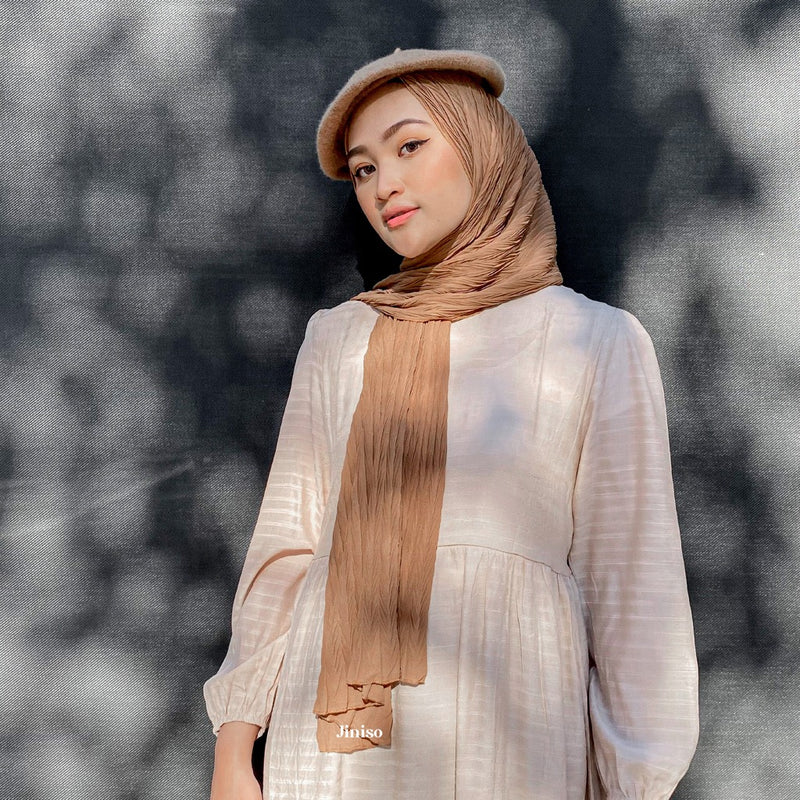 JINISO - Aura Coco Caramel Active Hijab Pashmina Shawl