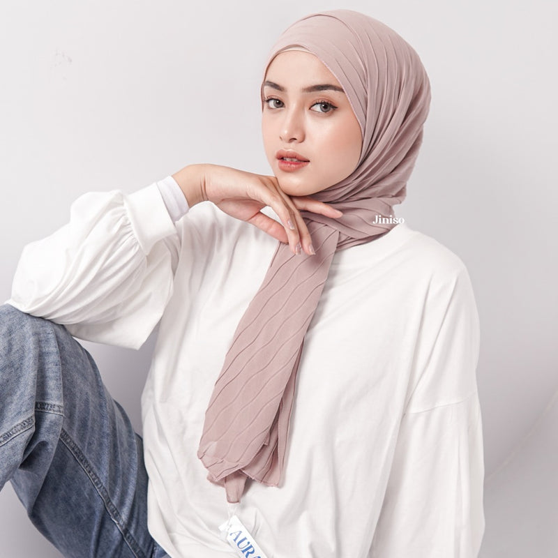 JINISO - Aura Dusty Cream Active Hijab Pashmina Shawl