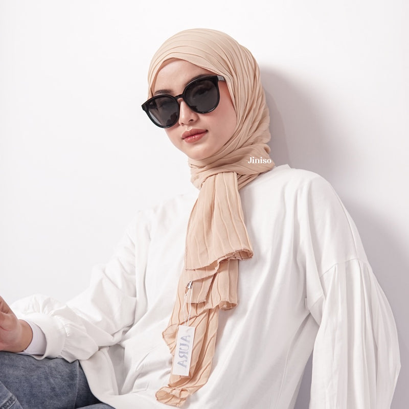 JINISO - Aura Smooth Latte Active Hijab Pashmina Shawl