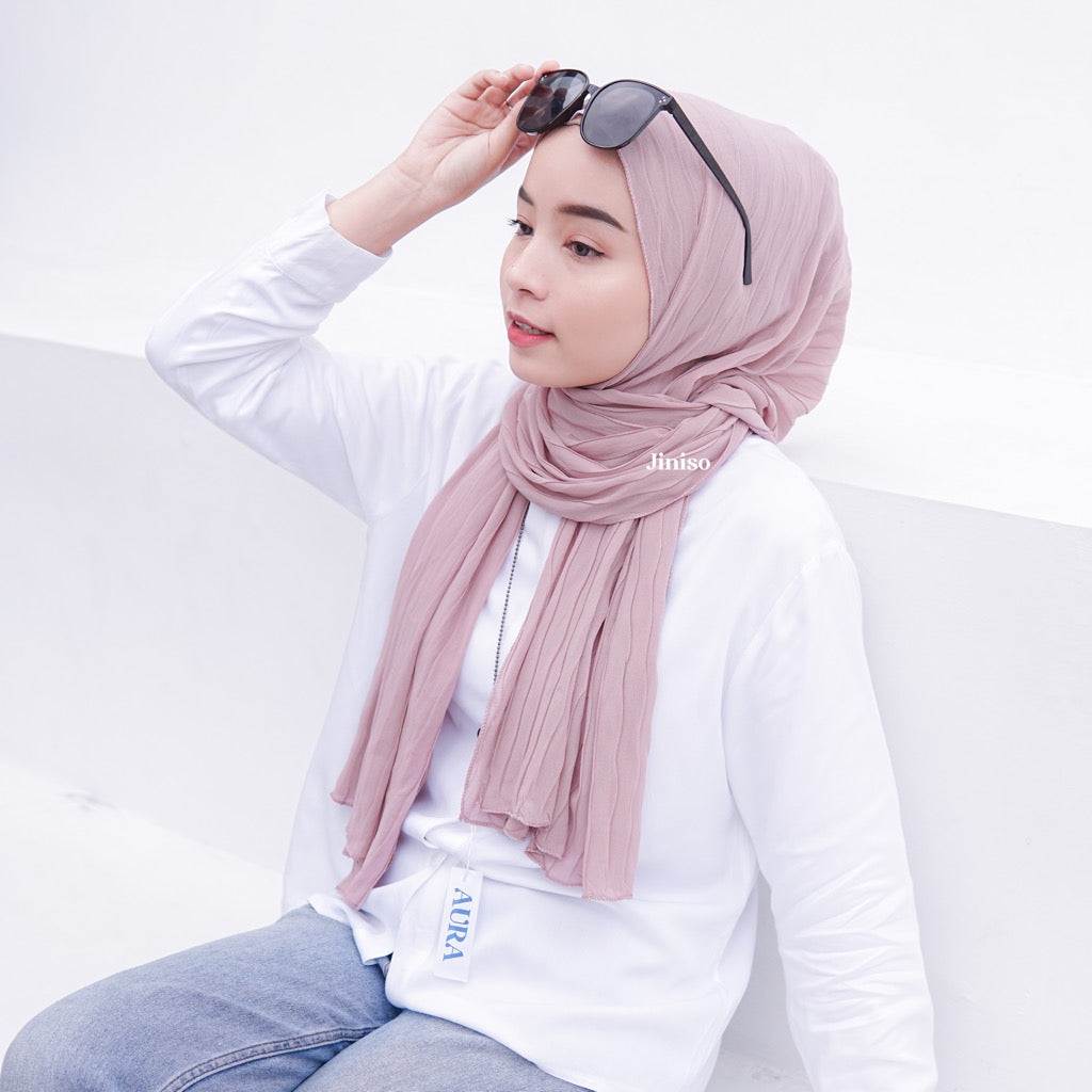 JINISO - Aura Milky Rose Active Hijab Pashmina Shawl