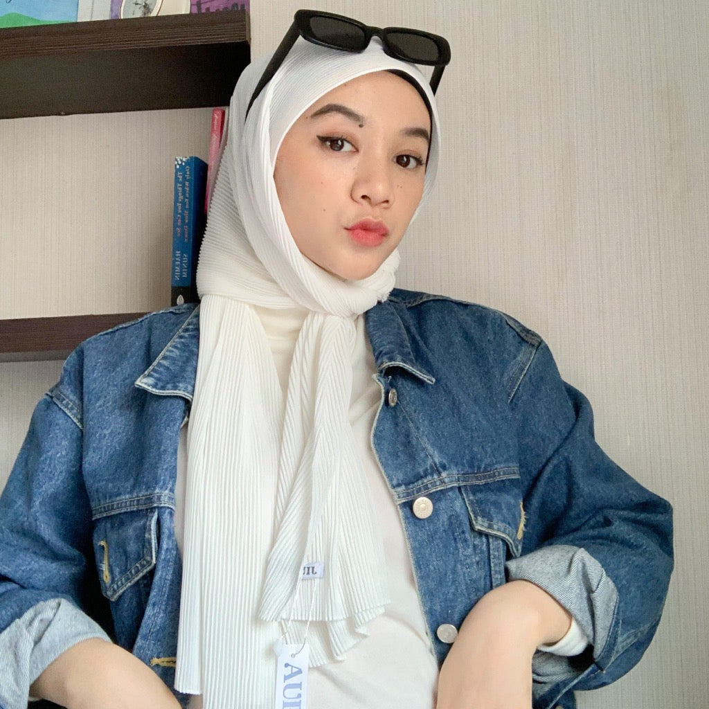 JINISO - Aura White Active Hijab Pashmina Shawl