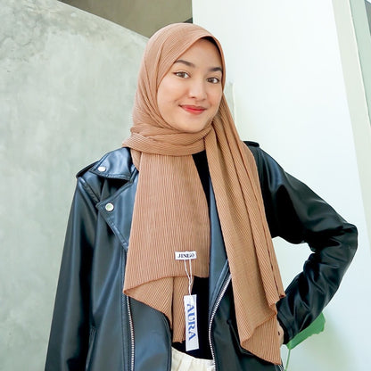 JINISO Earth Tone Pashmina Hijab AURA Full Plisket