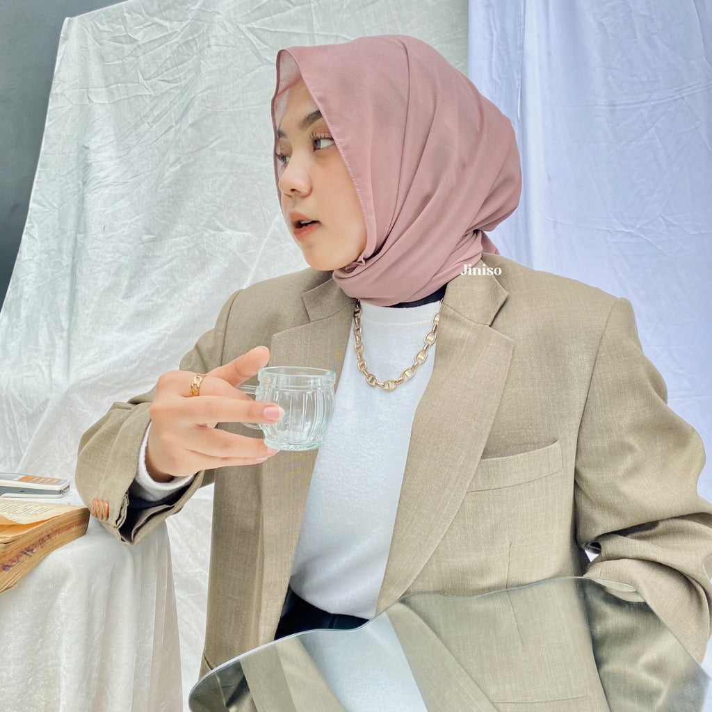 JINISO - Aura Dusty Rose Active Hijab Pashmina Shawl