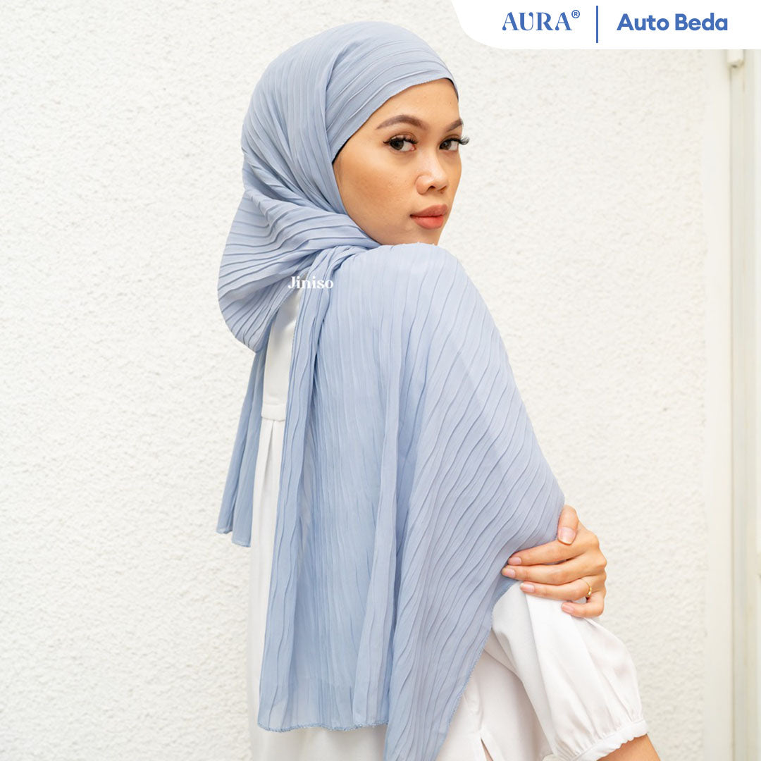 JINISO - Aura Dusty Blue Active Hijab Pashmina Shawl