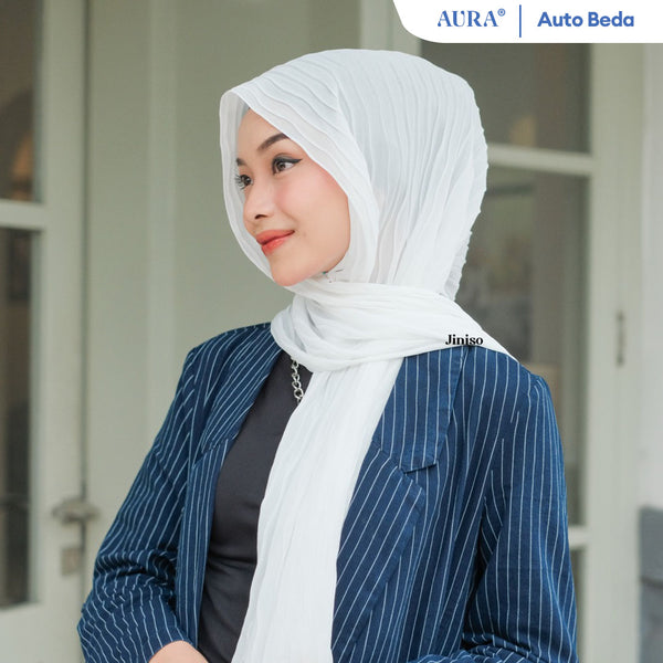 JINISO - Aura White Active Hijab Pashmina Shawl