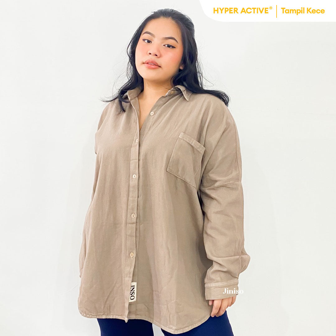 JINISO - Big Size Kemeja Denim Oversize HYPER ACTIVE