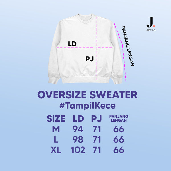 JINISO - Big Size Active Sweater Oversize Loose Crewneck