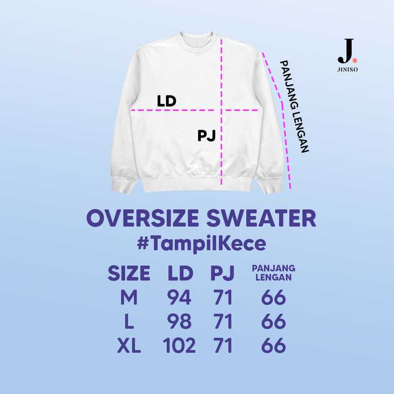 JINISO - Big Size Active Sweater Oversize Loose Crewneck