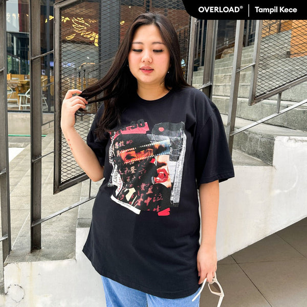 JINISO Big Size T-Shirt Black Rebel Oversize Tee | Kaos