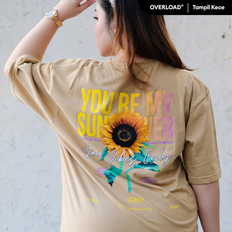 JINISO Big Size T-Shirt Sunflower Oversize Tee | Kaos
