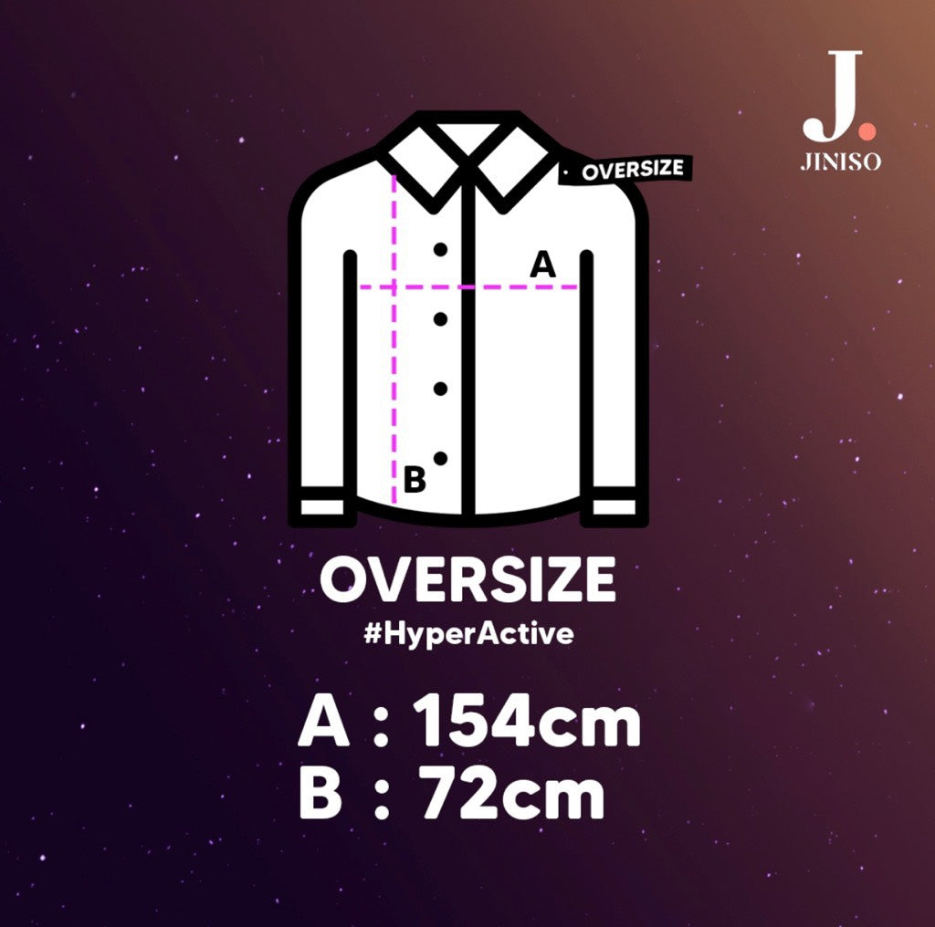 JINISO Kemeja Oversize Shirt Maroon Vibe HYPER ACTIVE