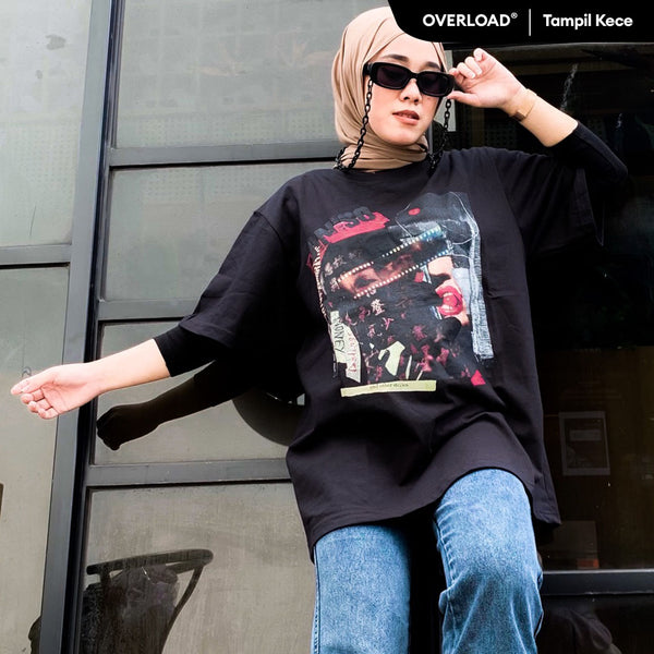 JINISO Kaos Oversize T-Shirt Black Rebel