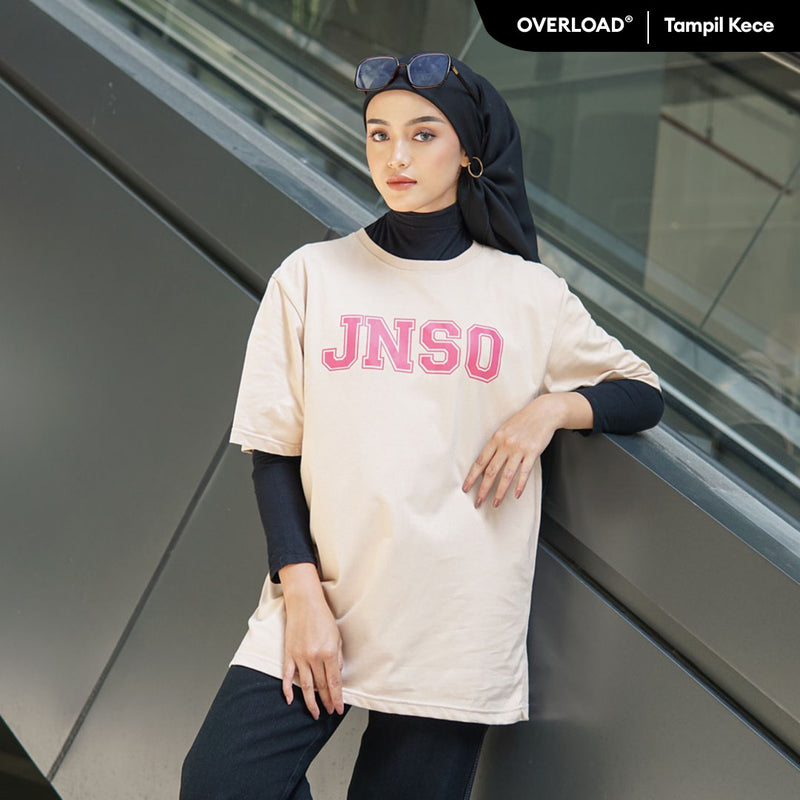 JINISO Kaos Oversize T-Shirt Classic Khaki JNSO PINK