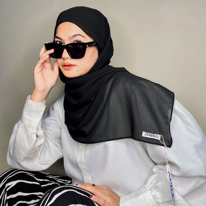 JINISO - Aura Black Active Hijab Pashmina Shawl