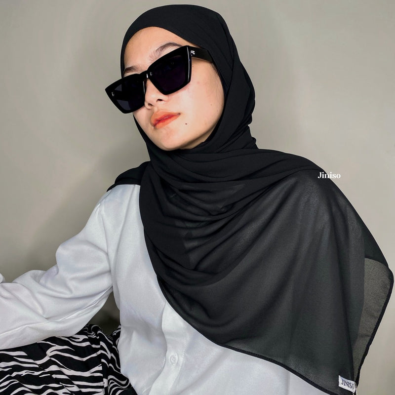 JINISO - Aura Black Active Hijab Pashmina Shawl