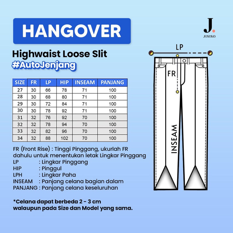 JINISO - Highwaist Loose Slit Jeans 835 HANGOVER