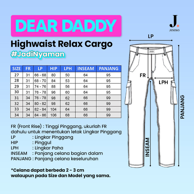 JINISO - Highwaist Relax Cargo Jeas 151 - 161 DEAR DADDY